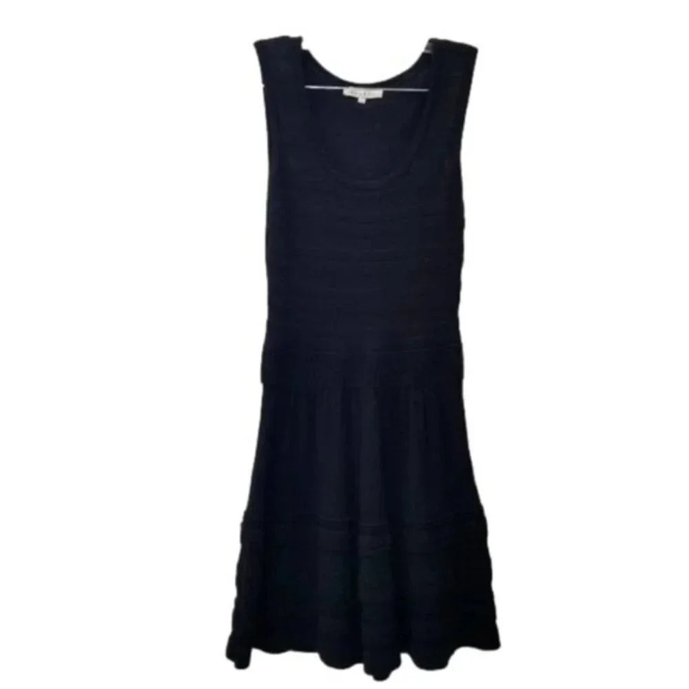 Sandro Paris Cotton Black Knit Mini Dress 4 - Picture 2 of 11
